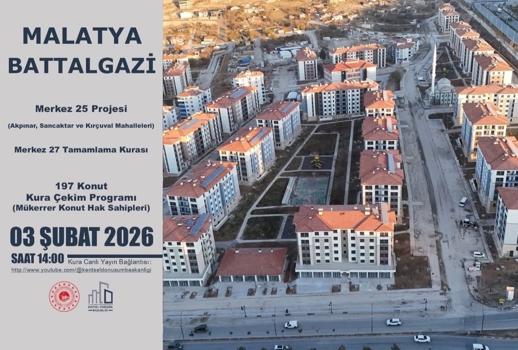 Battalgazi’de 197 Konut İçin Kura Çekimi Gerçekleştirilecek