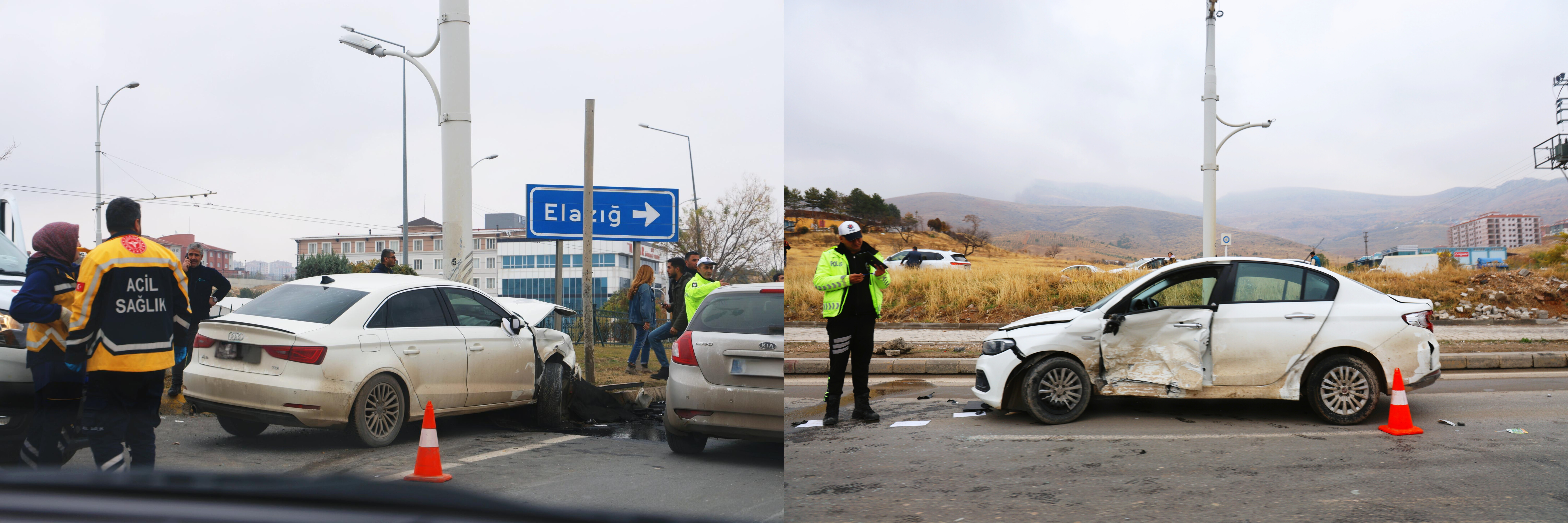 Malatya’da Fuar Alanı Girişinde Trafik Kazası: 2 Araç Çarpıştı