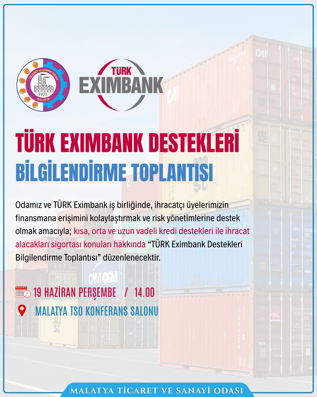 Malatya TSO’dan İhracat Kredisi Atağı