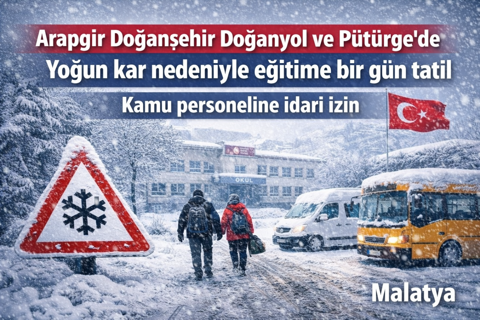 Yoğun Kar Nedeniyle Malatya'nın 4 İlçesinde Eğitime Ara Verildi