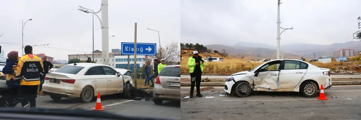 Malatya’da Fuar Alanı Girişinde Trafik Kazası: 2 Araç Çarpıştı
