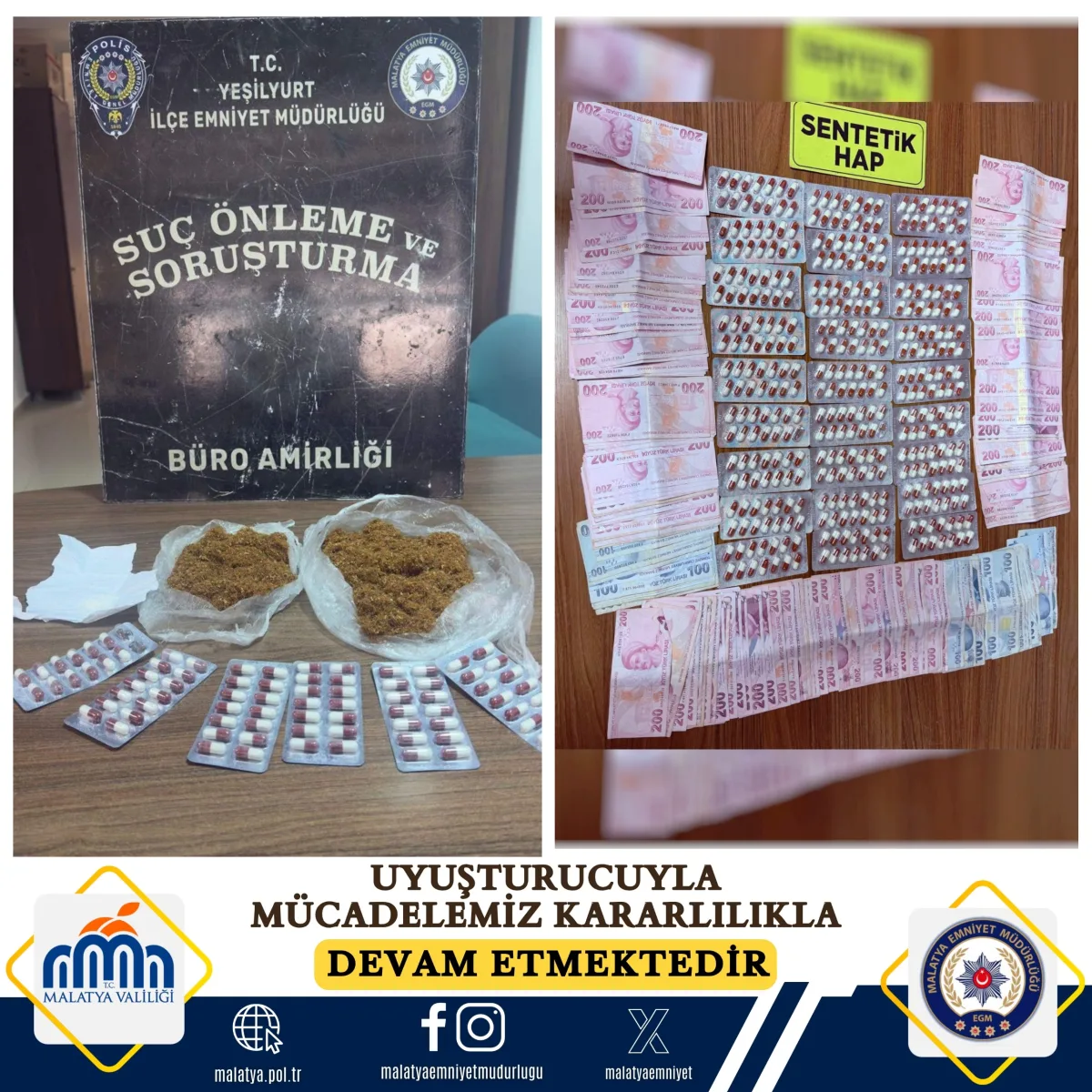 Malatya’da Uyuşturucu Operasyonu: 3 Şüpheli Gözaltında